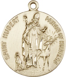 [0893GF] 14kt Gold Filled Saint Hubert of Liege Medal