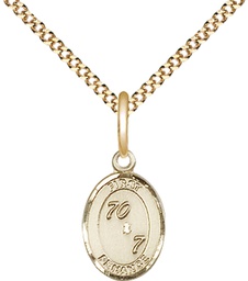 [0967GF/18G] 14kt Gold Filled First Penance Pendant on a 18 inch Gold Plate Light Curb chain