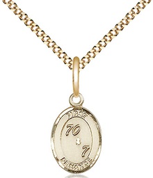 [0967GF/18G] 14kt Gold Filled First Penance Pendant on a 18 inch Gold Plate Light Curb chain