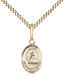[0968GF/18G] 14kt Gold Filled First Reconciliation Pendant on a 18 inch Gold Plate Light Curb chain