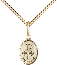 [0969GF/18G] 14kt Gold Filled Matrimony Pendant on a 18 inch Gold Plate Light Curb chain