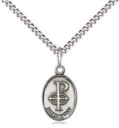 [0969SS/18S] Sterling Silver Matrimony Pendant on a 18 inch Light Rhodium Light Curb chain