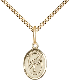 [0972GF/18G] 14kt Gold Filled Graduation Pendant on a 18 inch Gold Plate Light Curb chain