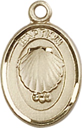 [0974GF] 14kt Gold Filled Baptism Medal