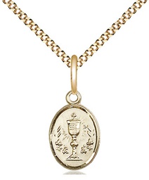 [0975GF/18G] 14kt Gold Filled Chalice Pendant on a 18 inch Gold Plate Light Curb chain