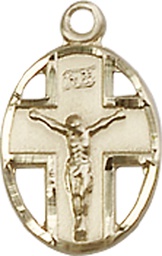 [0978GF] 14kt Gold Filled Crucifix Medal
