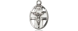 [0978SS] Sterling Silver Crucifix Medal