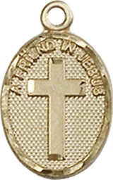 [0981GF] 14kt Gold Filled Friend In Jesus Cross Medal