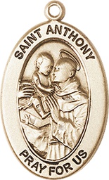 [11004GF] 14kt Gold Filled Saint Anthony of Padua Medal