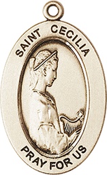 [11016GF] 14kt Gold Filled Saint Cecilia Medal