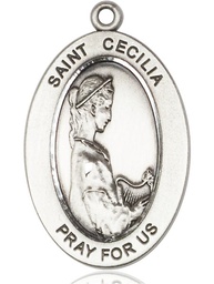 [11016SS] Sterling Silver Saint Cecilia Medal