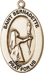 [11017GF] 14kt Gold Filled Saint Bernadette Medal