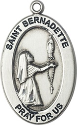 [11017SS] Sterling Silver Saint Bernadette Medal