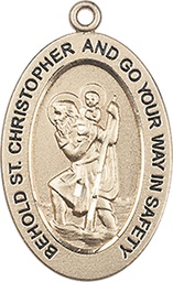 [11022GF] 14kt Gold Filled Saint Christopher Medal