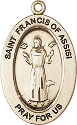 [11036GF] 14kt Gold Filled Saint Francis of Assisi Medal