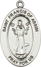 [11036SS] Sterling Silver Saint Francis of Assisi Medal