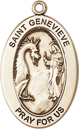 [11041GF] 14kt Gold Filled Saint Genevieve Medal