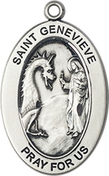 [11041SS] Sterling Silver Saint Genevieve Medal