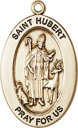 [11045GF] 14kt Gold Filled Saint Hubert of Liege Medal