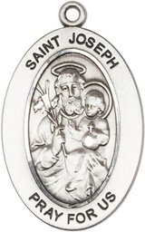 [11058SS] Sterling Silver Saint Joseph Medal