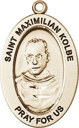 [11073GF] 14kt Gold Filled Saint Maximilian Kolbe Medal