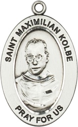 [11073SS] Sterling Silver Saint Maximilian Kolbe Medal