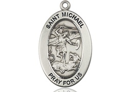 [11076SS] Sterling Silver Saint Michael the Archangel Medal