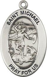 [11076SS] Sterling Silver Saint Michael the Archangel Medal