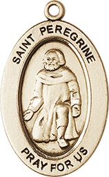 [11088GF] 14kt Gold Filled Saint Peregrine Medal