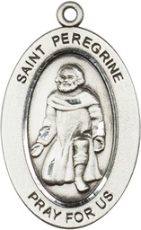 [11088SS] Sterling Silver Saint Peregrine Medal