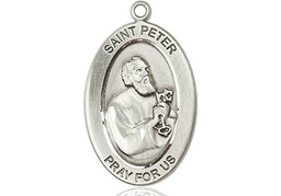 [11090SS] Sterling Silver Saint Peter the Apostle Medal