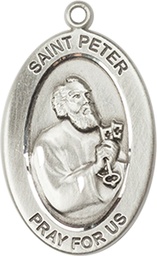 [11090SS] Sterling Silver Saint Peter the Apostle Medal