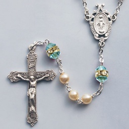 [41298/AQ] Aqua Birthstone Rosary