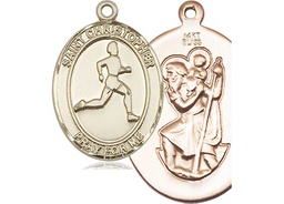 [7149KT] 14kt Gold Saint Christopher Track&amp;Field Medal