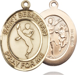 [7168KT] 14kt Gold Saint Sebastian Martial Arts Medal