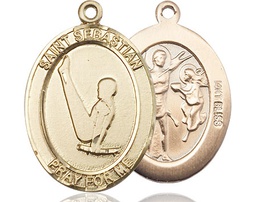 [7172KT] 14kt Gold Saint Sebastian Gymnastics Medal