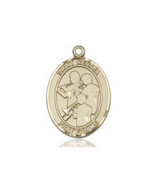 [7179KT] 14kt Gold Saint Cecilia Marching Band Medal