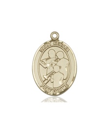 [7179KT] 14kt Gold Saint Cecilia Marching Band Medal