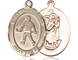 [7195KT] 14kt Gold Saint Christopher Field Hockey Medal