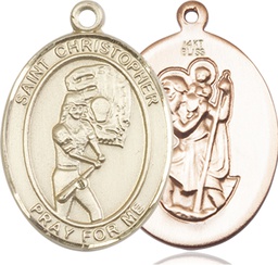 [7507KT] 14kt Gold Saint Christopher Softball Medal