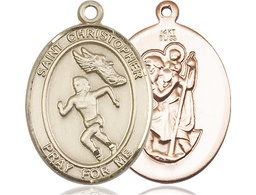 [7510KT] 14kt Gold Saint Christopher Track&amp;Field Medal