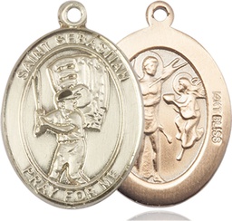 [7600KT] 14kt Gold Saint Sebastian Baseball Medal