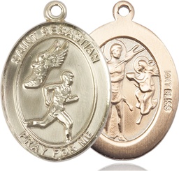 [7609KT] 14kt Gold Saint Sebastian Track and Field Medal