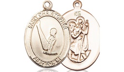 [8142KT] 14kt Gold Saint Christopher Gymnastics Medal