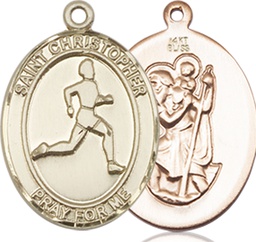 [8149KT] 14kt Gold Saint Christopher Track&amp;Field Medal