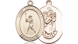 [8150KT] 14kt Gold Saint Christopher Baseball Medal