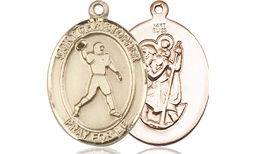 [8151KT] 14kt Gold Saint Christopher Football Medal