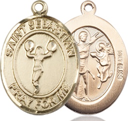 [8170KT] 14kt Gold Saint Sebastian Cheerleading Medal