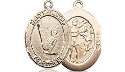 [8172KT] 14kt Gold Saint Sebastian Gymnastics Medal