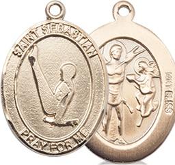 [8172KT] 14kt Gold Saint Sebastian Gymnastics Medal